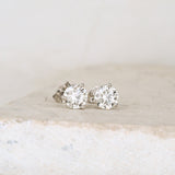 0.70 TCW Round Cut Moissanite Stud Earrings