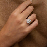 Emerald Lab Grown Diamond Pave & Halo Style Engagement Ring