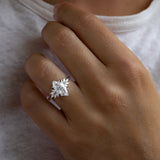 Marquise Lab Grown Diamond Cluster Style Engagement Ring