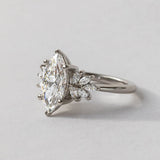 Marquise Lab Grown Diamond Cluster Style Engagement Ring