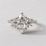 Marquise Lab Grown Diamond Cluster Style Engagement Ring