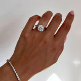 Round  Lab Grown Diamond Cathedral Engagement Ring