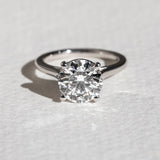 Round  Lab Grown Diamond Cathedral Engagement Ring