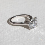 Round Lab Grown Diamond Cathedral Engagement Ring