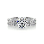 1.50 CT Round Solitaire CVD F/VS Diamond Bridal Ring Set 1