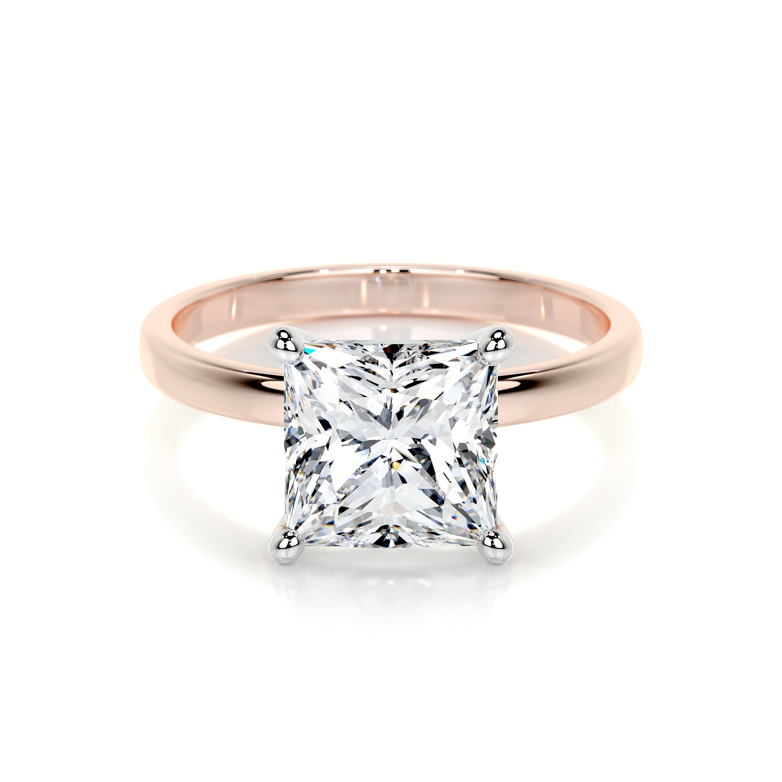 3.0 CT Princess Solitaire CVD F/VS2 Diamond Engagement Ring 13