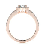 0.90 CT Oval Halo CVD H/SI1 Diamond Engagement Ring 14