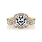1.50 CT Round Halo CVD F/VS Diamond Bridal Ring Set 8