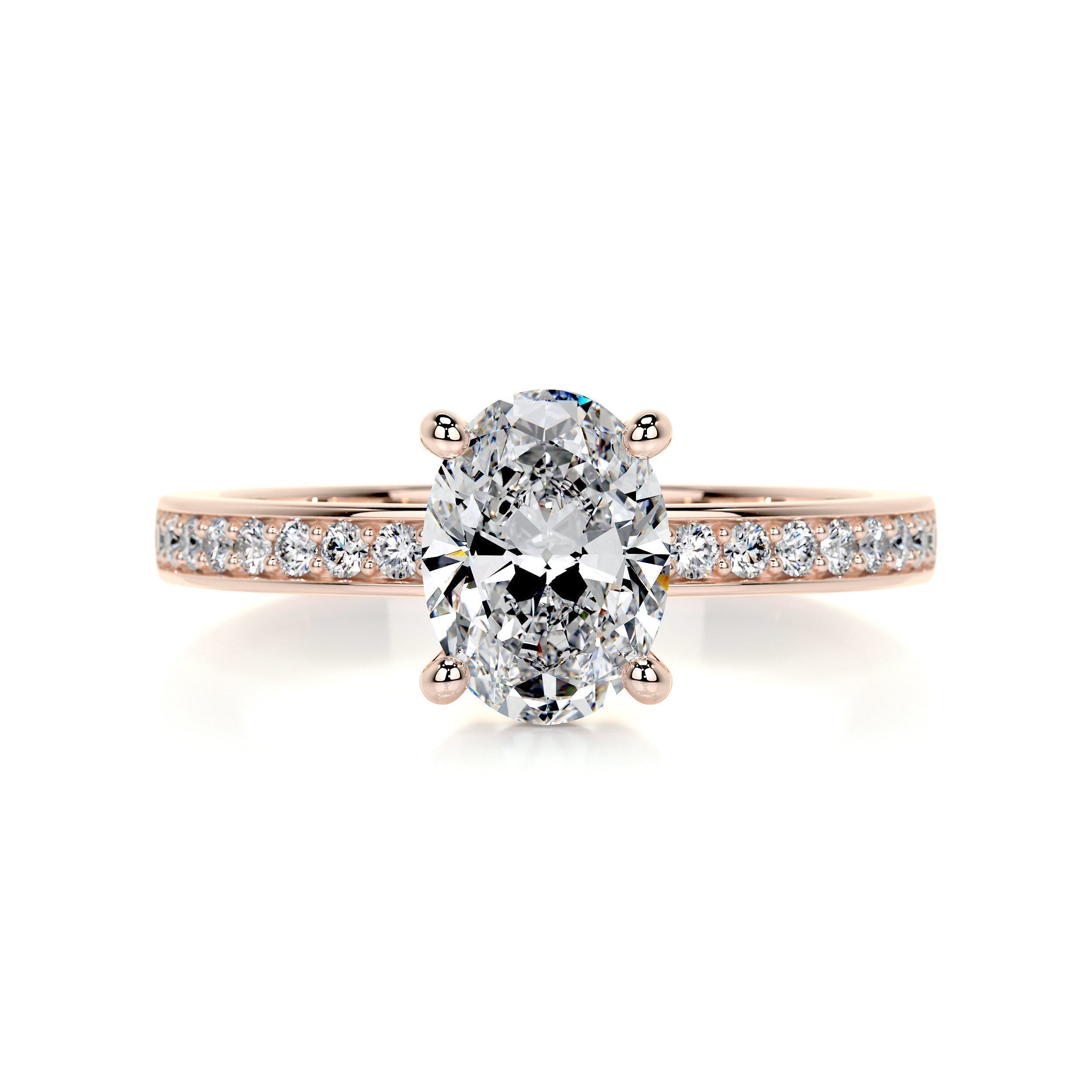 1.0 CT Oval Solitaire CVD F/SI1 Diamond Engagement Ring 13