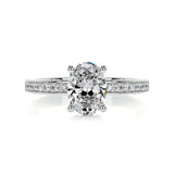 1.0 CT Oval Solitaire CVD F/SI1 Diamond Engagement Ring 1