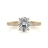 1.0 CT Oval Solitaire CVD F/SI1 Diamond Engagement Ring 7