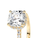 2.0 CT Cushion Hidden Halo CVD E/VS1 Diamond Engagement Ring 8