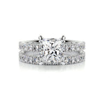 1.50 CT Princess Solitaire CVD F/VS Diamond Bridal Ring Set 1