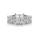 1.50 CT Princess Solitaire CVD F/VS Diamond Bridal Ring Set 1