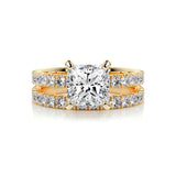 1.50 CT Princess Solitaire CVD F/VS Diamond Bridal Ring Set 7