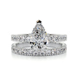 1.50 CT Pear Solitaire CVD F/VS Diamond Bridal Ring Set 1