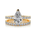 1.50 CT Pear Solitaire CVD F/VS Diamond Bridal Ring Set 7