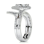 1.50 CT Pear Halo CVD F/VS Diamond Bridal Ring Set 7