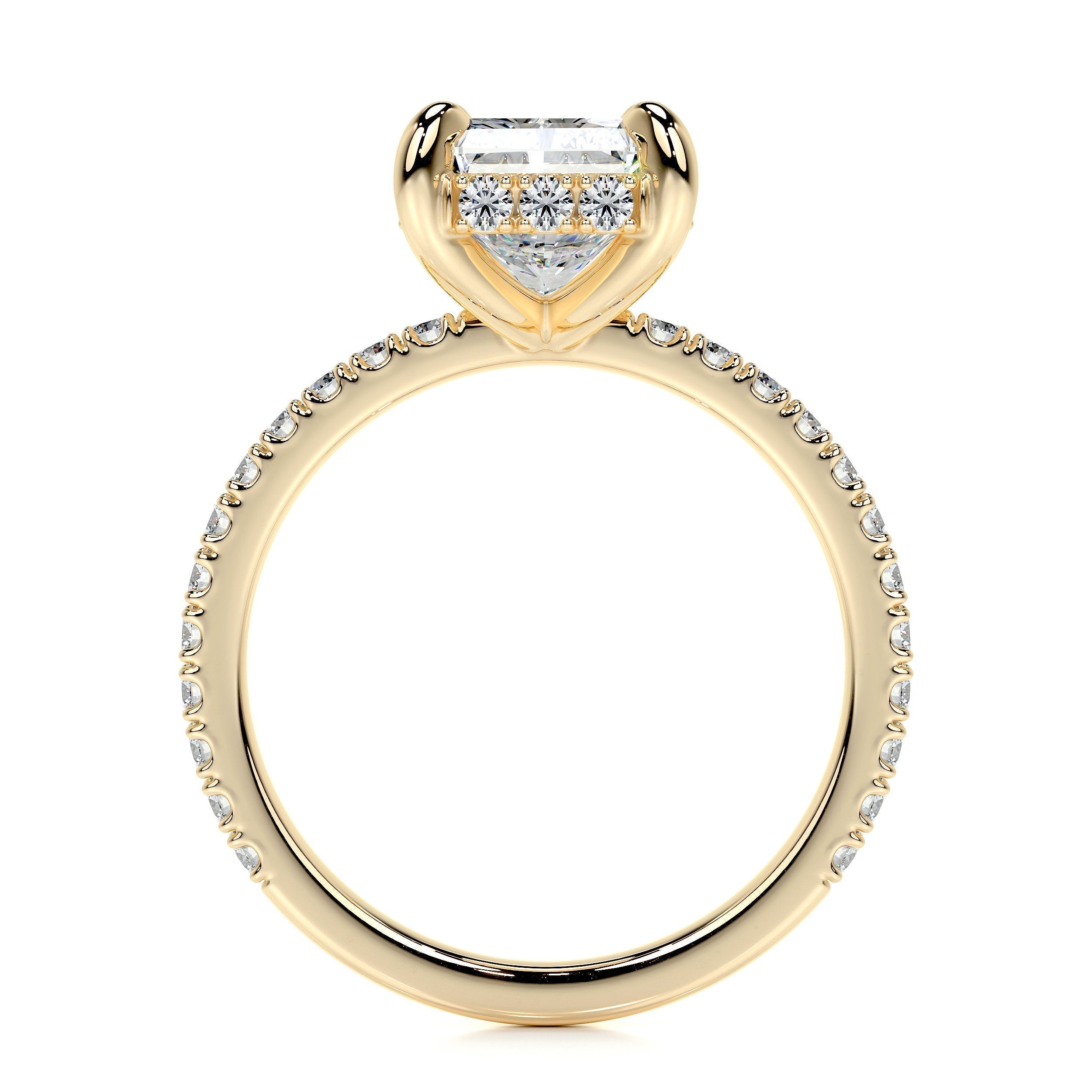 2.0 CT Radiant Hidden Halo CVD E/VS2 Diamond Engagement Ring 9