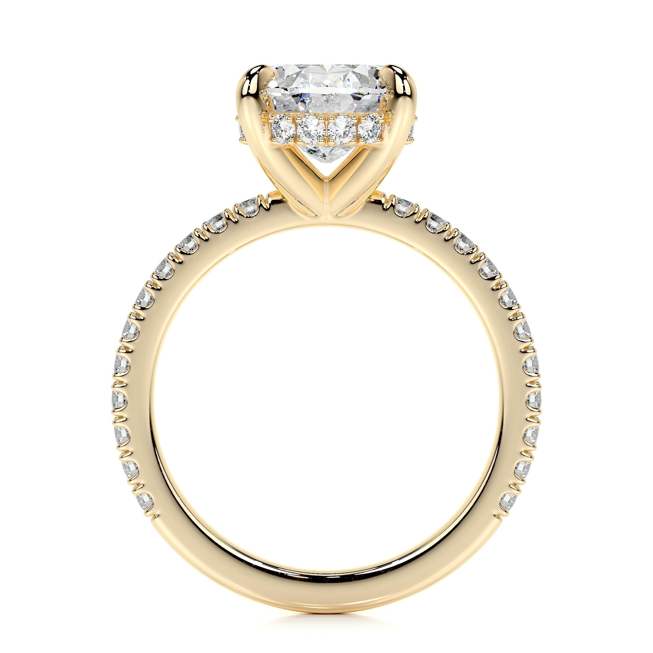 2.0 CT Oval Hidden Halo CVD E/VS2 Diamond Engagement Ring 9