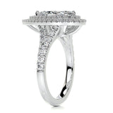 1.0 CT Pear Double Halo CVD F/VS2 Diamond Engagement Ring 5