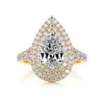 1.0 CT Pear Double Halo CVD F/VS2 Diamond Engagement Ring 7