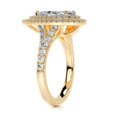 1.0 CT Pear Double Halo CVD F/VS2 Diamond Engagement Ring 10