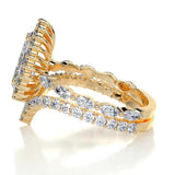 1.50 CT Pear Halo CVD F/VS Diamond Bridal Ring Set 10
