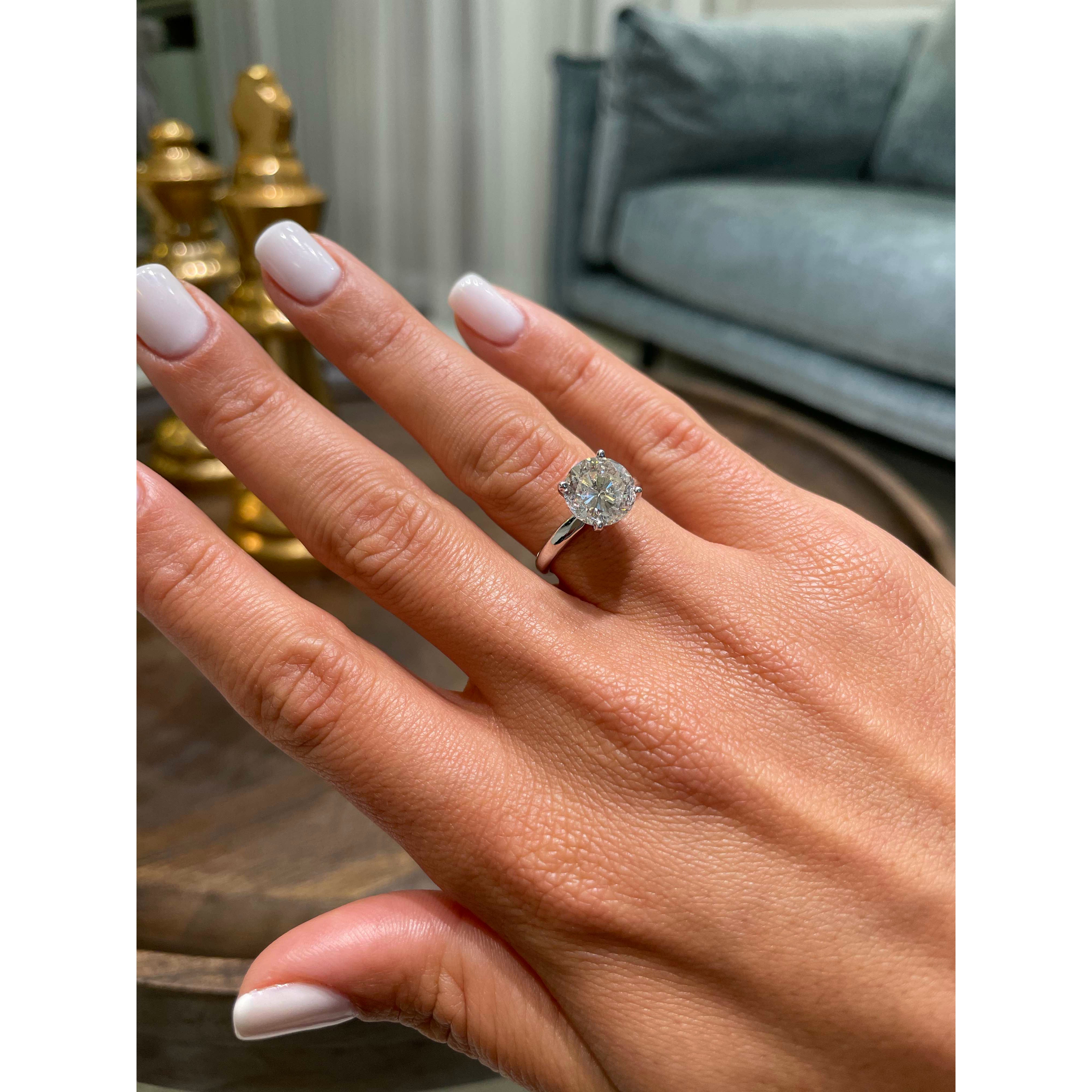 3.0 CT Princess Solitaire CVD F/VS2 Diamond Engagement Ring 14