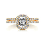 1.0 CT Radiant Halo CVD F/VS Diamond Bridal Ring Set 6