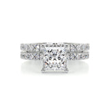 1.50 CT Princess Hidden Halo CVD F/VS Diamond Bridal Ring Set 1
