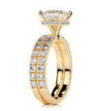 1.50 CT Princess Hidden Halo CVD F/VS Diamond Bridal Ring Set 10