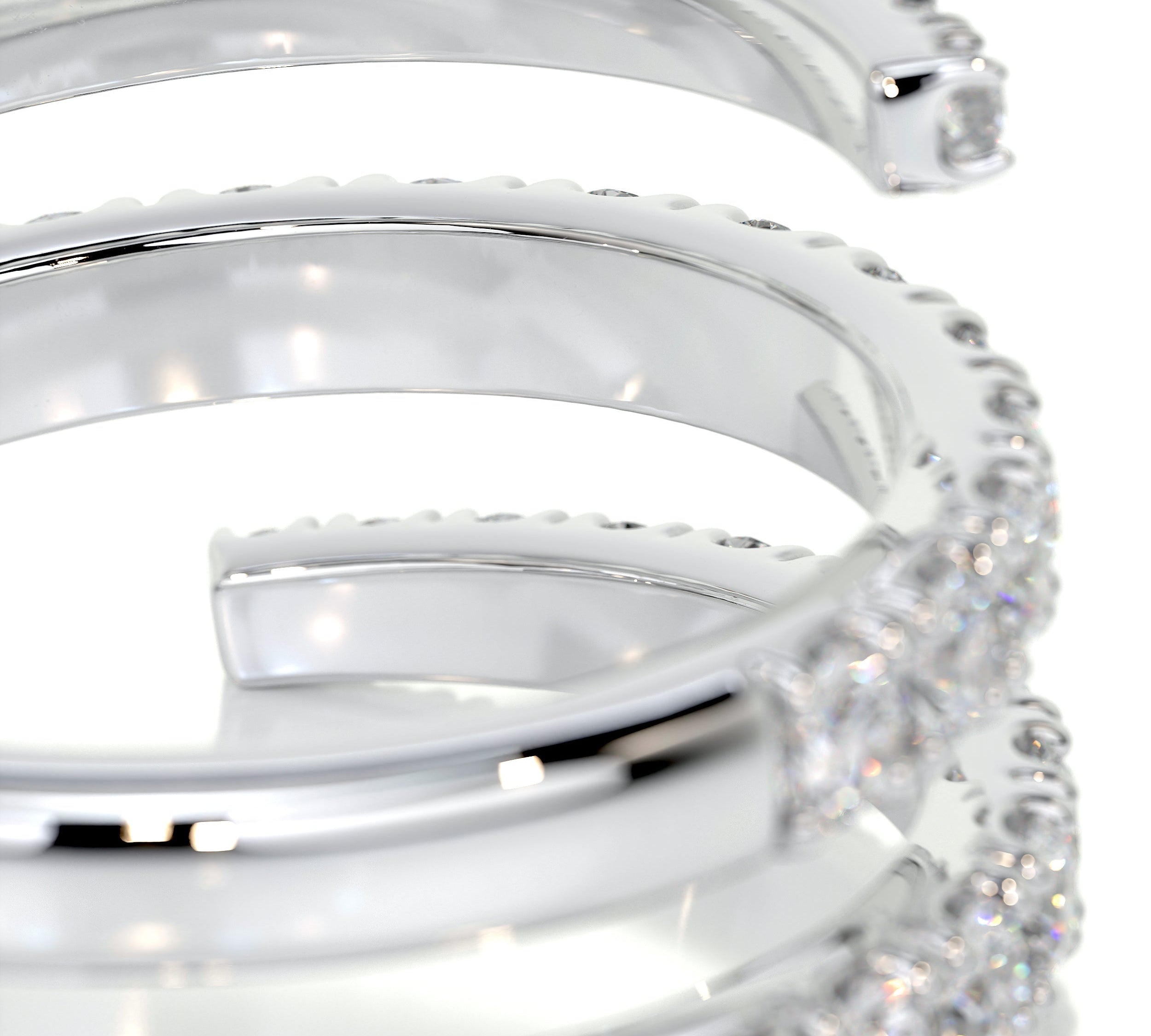 1 CT Round Spiral CVD EF/VVS Diamond Wedding Band 2