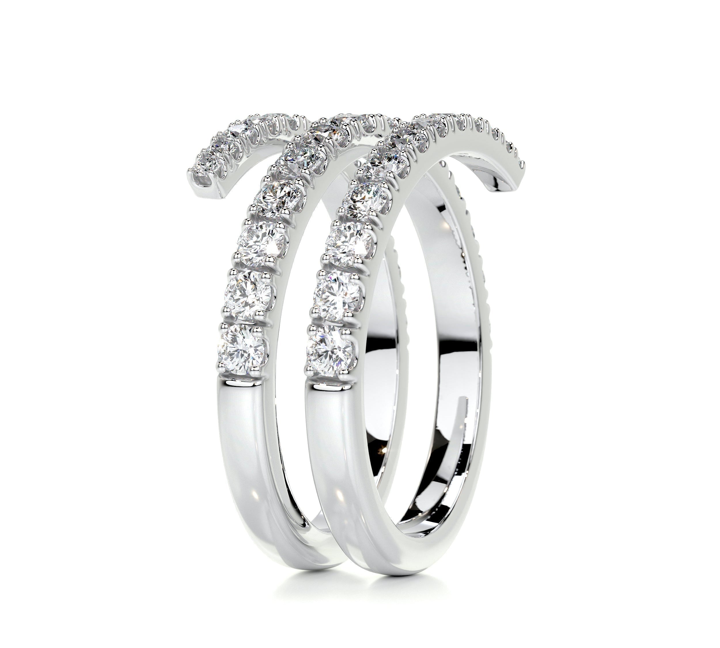 1 CT Round Spiral CVD EF/VVS Diamond Wedding Band 3