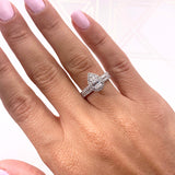 1.0 CT Pear Halo CVD F/VS Diamond Bridal Ring Set 2