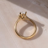Oval Lab Grown Diamond Cathredal Style Engagement Ring
