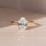 Oval  Lab Grown Diamond Cathredal Style Engagement Ring