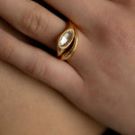 1.01 CT Antique Cut Moval Solitaire Lab Grown Diamond Engagement Ring