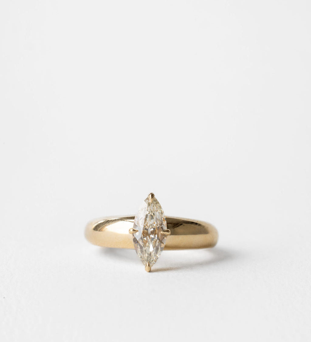 1.04 CT Antique Cut Moval Solitaire Lab Grown Diamond Engagement Ring
