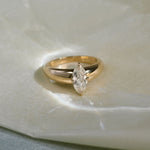 1.04 CT Antique Cut Moval Solitaire Lab Grown Diamond Engagement Ring