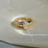 1.04 CT Antique Cut Moval Solitaire Lab Grown Diamond Engagement Ring