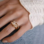 1.72 CT Antique Cut Toi et Moi Lab Grown Diamond Engagement Ring