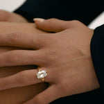 3.35 CT Antique Elongated Cushion Solitaire Lab Grown Diamond Engagement Ring