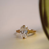 3.35 CT Antique Elongated Cushion Solitaire Lab Grown Diamond Engagement Ring