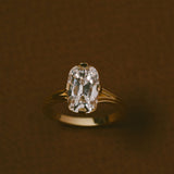 3.35 CT Antique Elongated Cushion Solitaire Lab Grown Diamond Engagement Ring