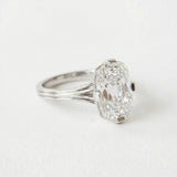 3.35 CT Antique Elongated Cushion Solitaire Lab Grown Diamond Engagement Ring