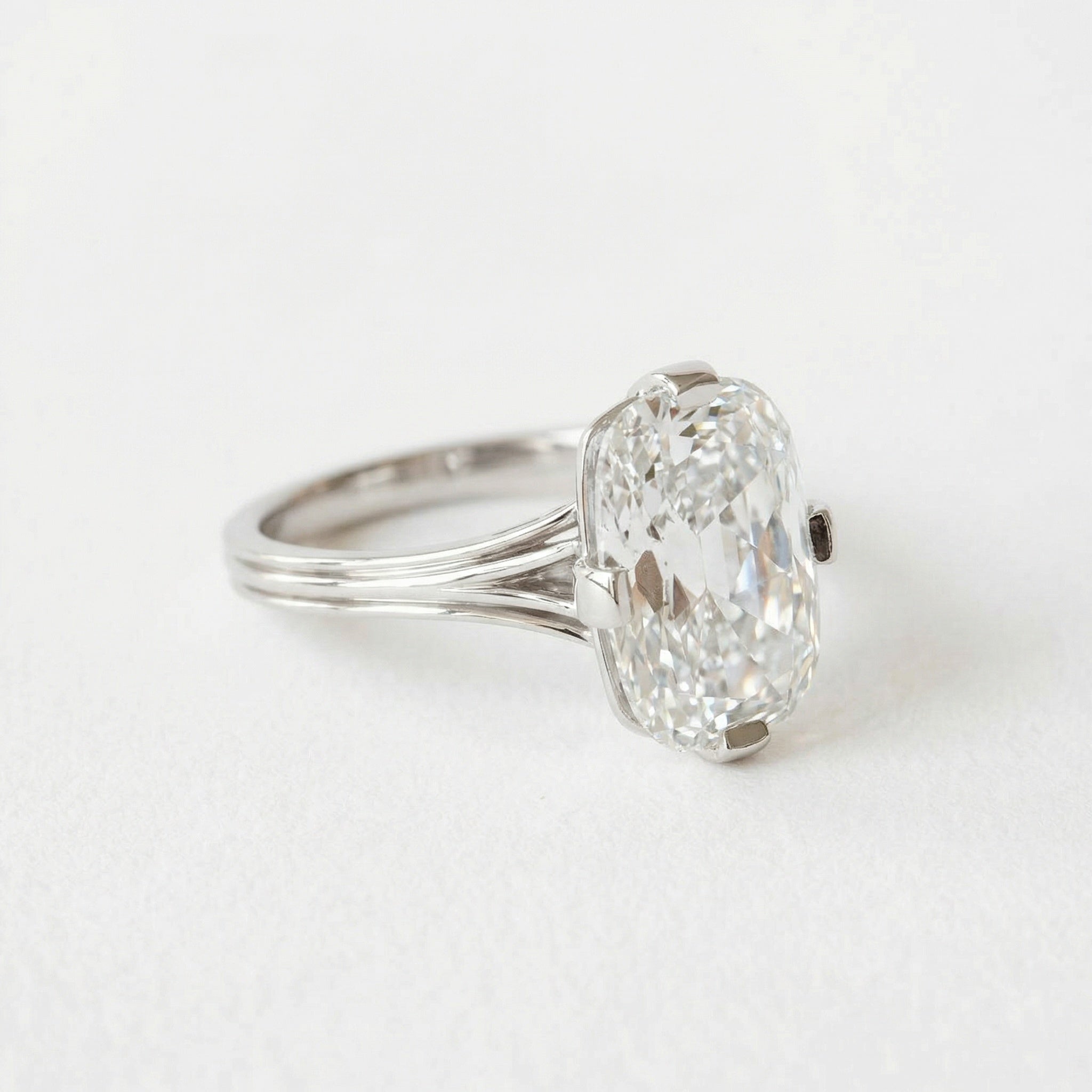 3.35 CT Antique Elongated Cushion Solitaire Lab Grown Diamond Engagement Ring