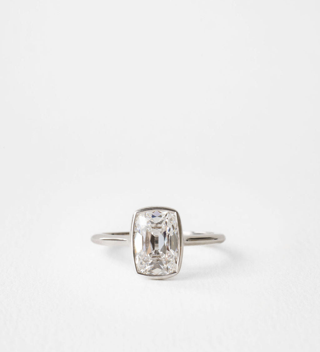 2.05 CT Antique Elongated Cushion Bezel Lab Grown Diamond Engagement Ring