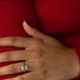 2.05 CT Antique Elongated Cushion Bezel Lab Grown Diamond Engagement Ring