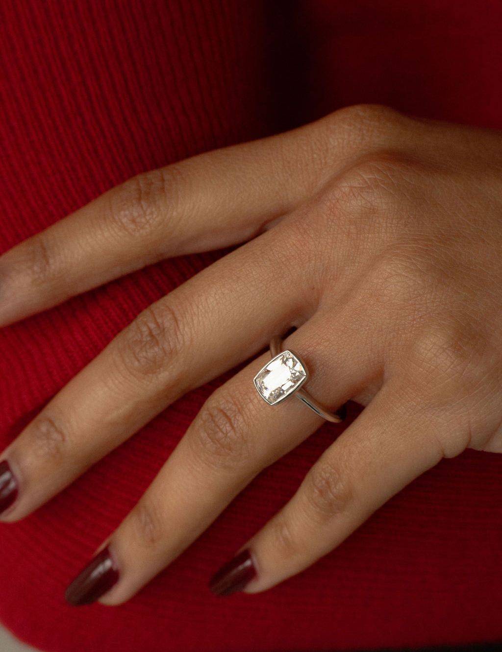 2.05 CT Antique Elongated Cushion Bezel Lab Grown Diamond Engagement Ring
